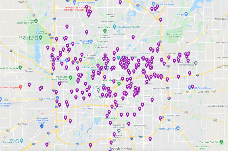 indianapolis homicide map 2020