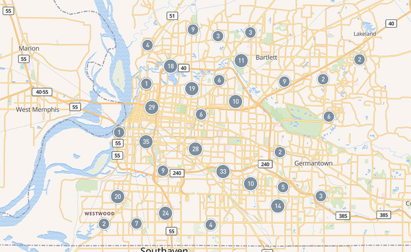 memphis homicide map 2020