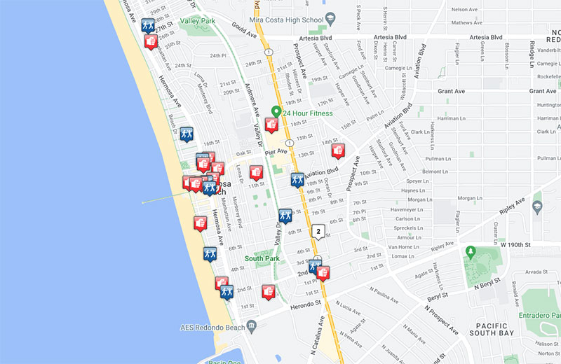 hermosa beach crime map