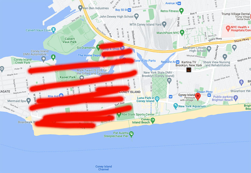 areas to avoid in Coney Island