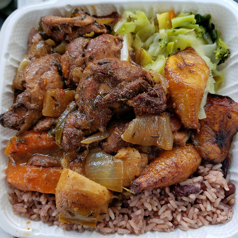 sattdown Jamaican food